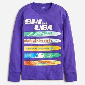 J crew Kids' long-sleeve "ski the USA" graphic T-shirt